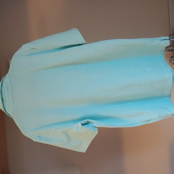 Boys Vineyard Vines Green and white stripe polo - Picture 2 of 3